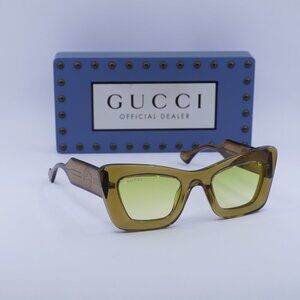 Gucci GG1552S 004 Cat Eye Sunglasses - Brown/Light Green